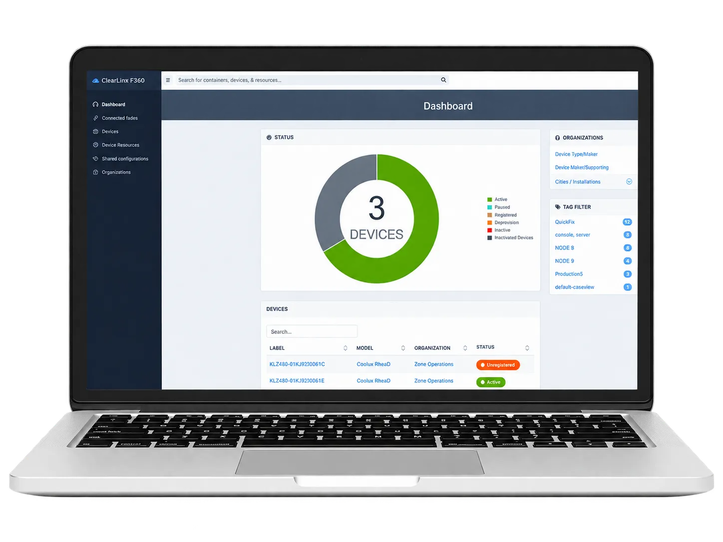 Gearlinx ZERO cloud-based centralized management dashboard